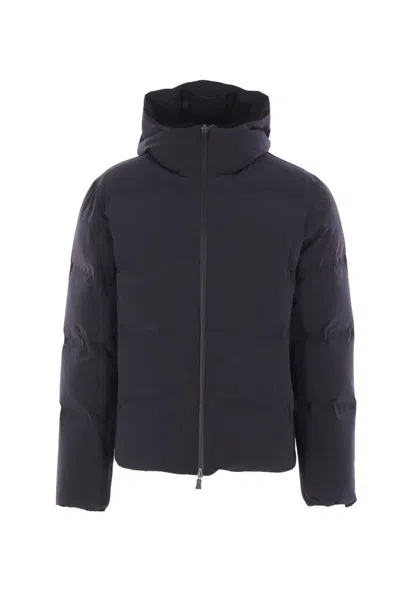 Herno Down Jacket With Hood And Quilted Pattern In Black