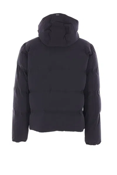 Herno Down Jacket With Hood And Quilted Pattern In Black