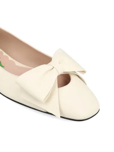 Valentino Leather Ballerinas Featuring Bow Detail