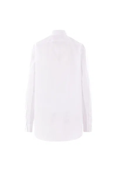 Gucci Women Cotton Poplin With Embroidery Shirt In White