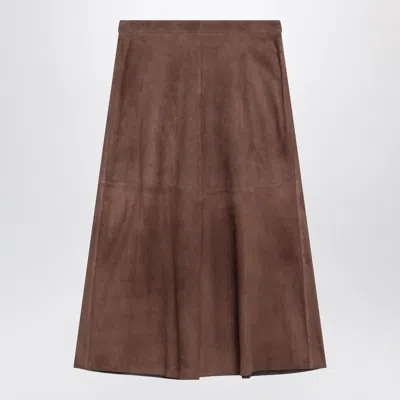 S Max Mara ' Brown Skirt In Suede In Brown