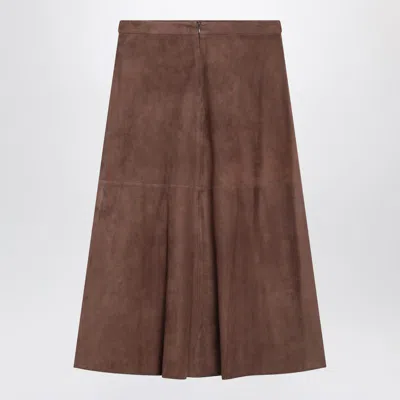 S Max Mara ' Brown Skirt In Suede In Brown