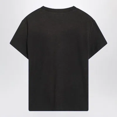 Acne Studios Faded Black Cotton T-shirt With Logo Women In Black