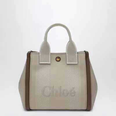 Chloé Carry Small Tote Bag In Striped Canvas