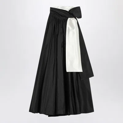 Max Mara Pianoforte Sleeveless Dress In Black Taffeta Women In Black
