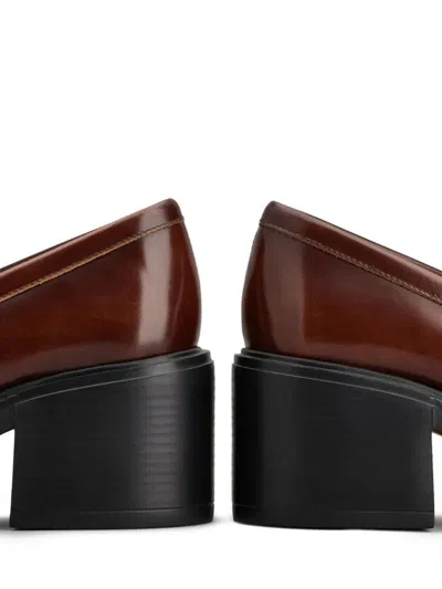 Tod's Leather Heeled Penny Loafers Shoes
