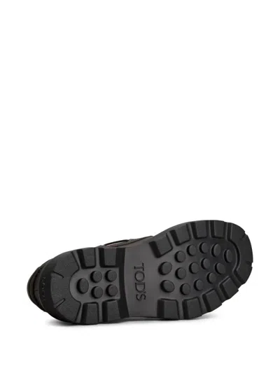Tod's Leather Loafers Designed For Nautical Wear In Black