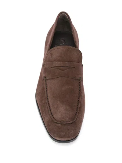 Tod's Man Loafers Dark Brown Size 8 Leather In Brown
