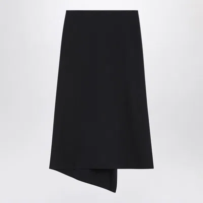 Victoria Beckham Navy Skirt In Blend In Black