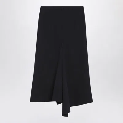 Victoria Beckham Navy Skirt In Blend In Black