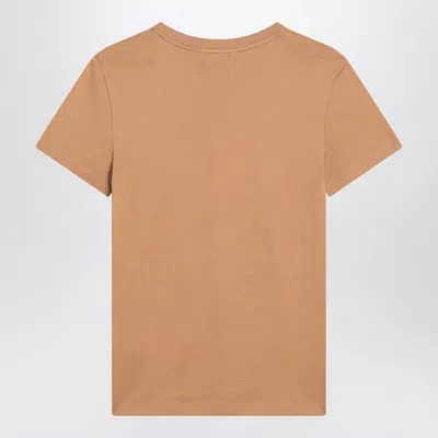 Max Mara Camel-coloured T-shirt In Cotton Women In Brown