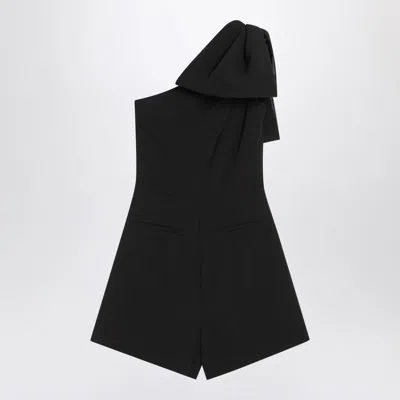 Max Mara Pianoforte One-shoulder Short Jumpsuit In Black Cady Women In Black