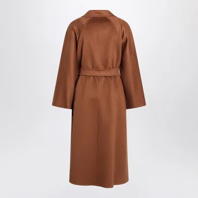 Max Mara Wrap Coat In Brown Cashmere Women
