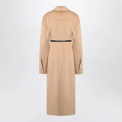 Sportmax Camel-coloured Wool Coat In Neutral