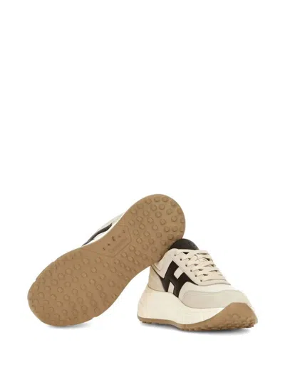 Hogan Hi-fi Suede And Nappa Leather Sneakers Shoes In Multi