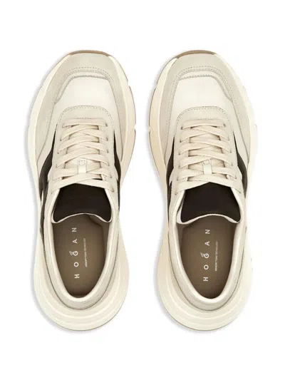 Hogan Hi-fi Suede And Nappa Leather Sneakers Shoes In Multi