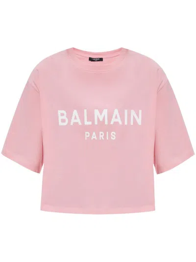 Balmain Cropped Ss T-shirt Clothing