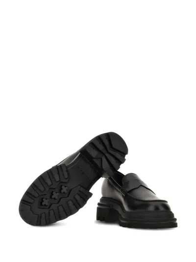 Hogan 10-storey Smooth Leather And Workwear Sole Loafers Shoes
