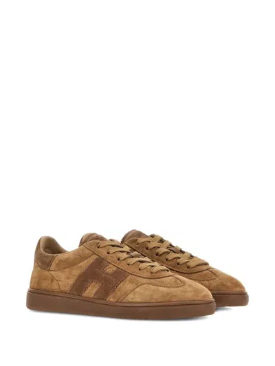 Hogan Cool Crocodile Effect Suede Sneakers