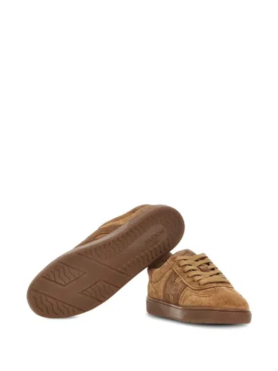 Hogan Cool Crocodile Effect Suede Sneakers
