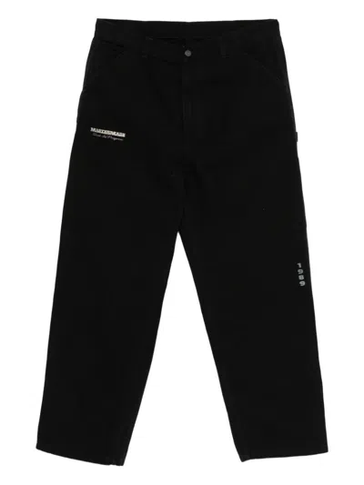 Carhartt Black Canvas Og Single Knee Graphic Trousers In Black