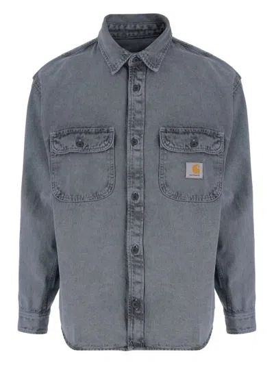 Carhartt Blue Tigan Shirt Shirt Jacket In Gray