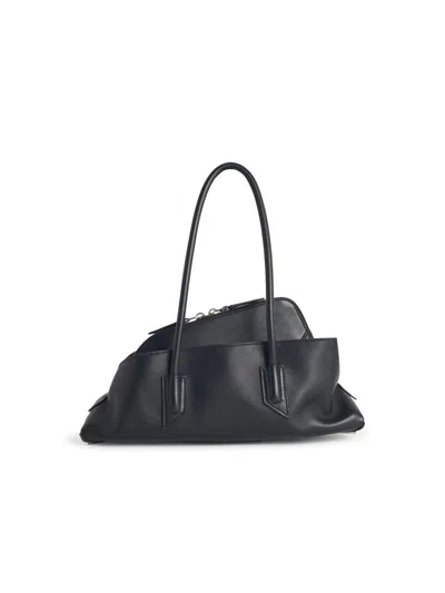 Attico The  'the Walk' Small Black Leather Bag