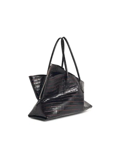 Attico The  'the Walk' 'coffee' Medium Leather Bag