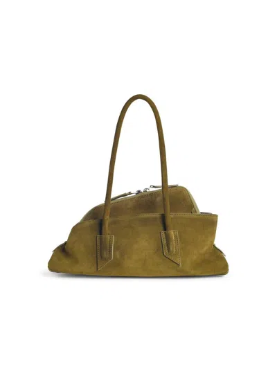 Attico The  Small 'the Walk' Khaki Leather Bag