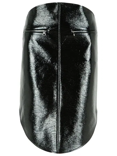 Courrèges Skirt Cotton Blend Asymmetric Hem In Black