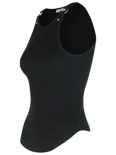 Courrèges Buckle 90s Rib Tank Top In Black