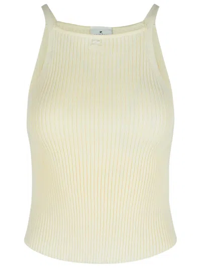 Courrèges Courreges Ivory Viscose Blend Top In Neutral