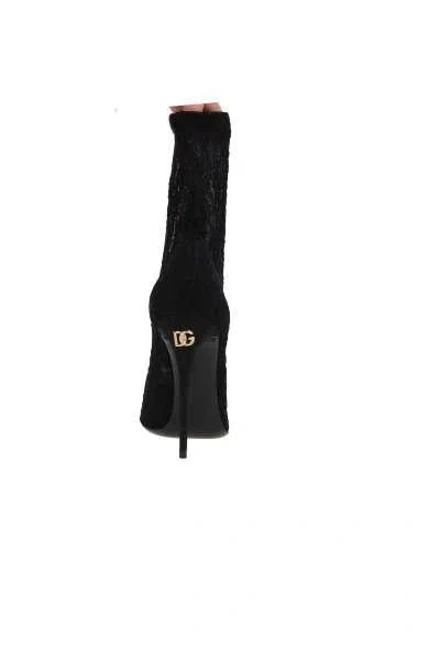 Dolce & Gabbana Lollo Lace And Leather Ankle Boots