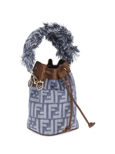 Fendi "mon Tresor" Bag In Jacquard Ff In Blue
