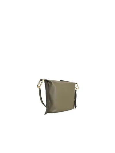 Furla Nuvola Leather Shoulder Bag In Gray