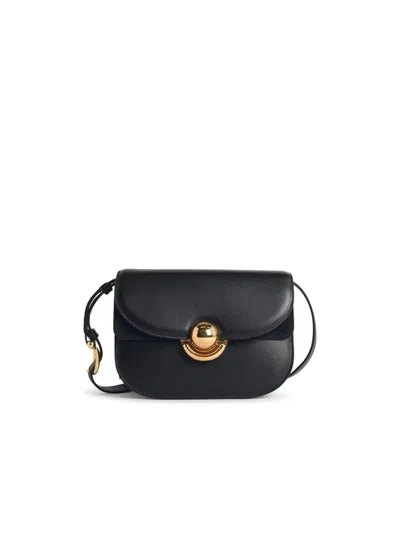 Furla Sfera Black Smooth Leather Shoulder Bag In Black