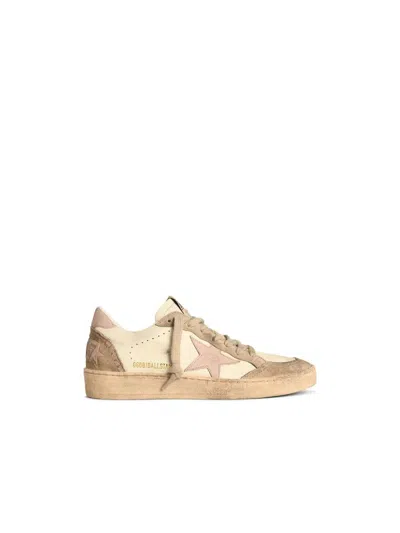 Golden Goose Ballstar Nappa Upper Suede Toe And Spur Leather Star And Heel In Neutral
