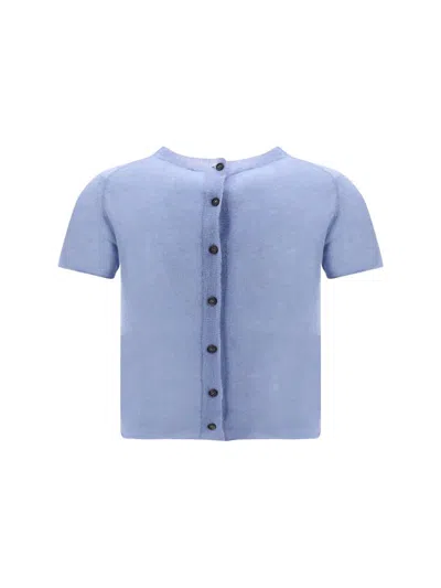 Haikure Silhouette Enhancing Crew Neck T-shirt In Blue
