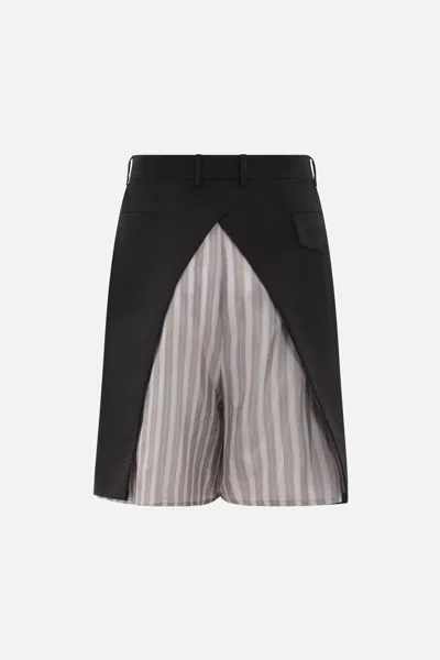 Namacheko Tidan Layered Twill Shorts In Black