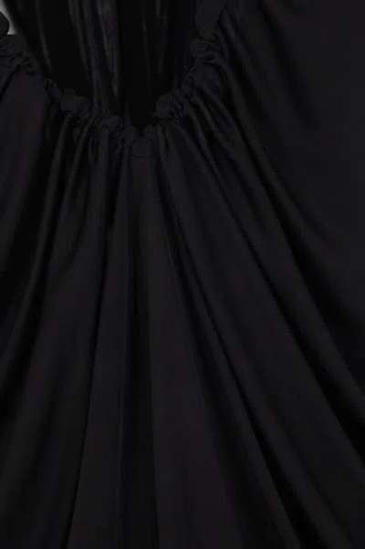 Saint Laurent Shoulder-baring Long Dress With Gathered Accents