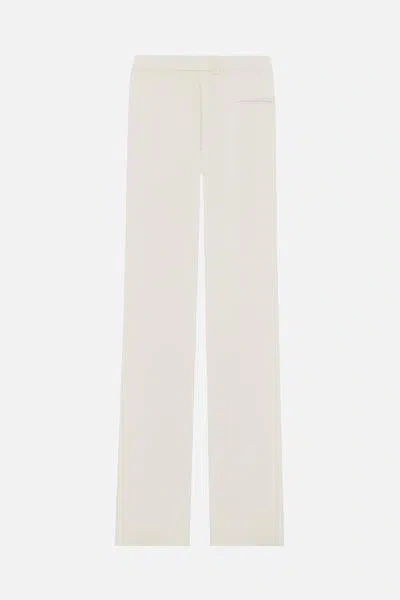 Saint Laurent White Wide Leg Satin Trousers In White