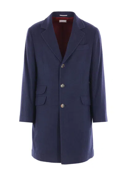 Brunello Cucinelli Coats In Blue