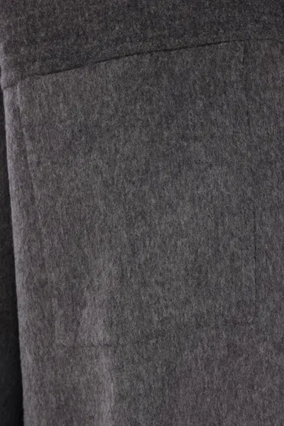 Brunello Cucinelli Wool Shirt With Chest Pockets And Horn Buttons In Gray