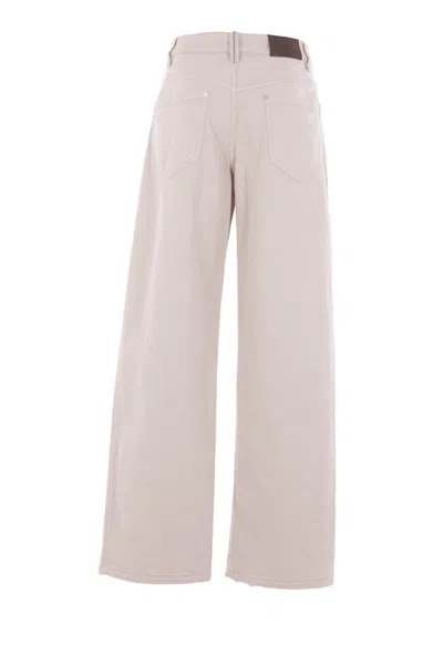 Brunello Cucinelli Embellished Twill Trousers In Nude