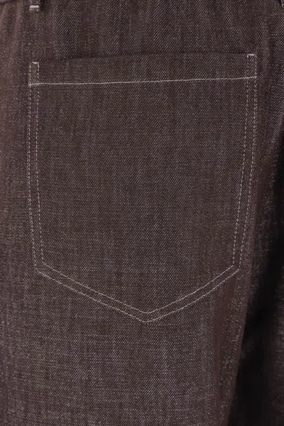 Brunello Cucinelli Trousers Wide Leg Drawstring Waist In Brown