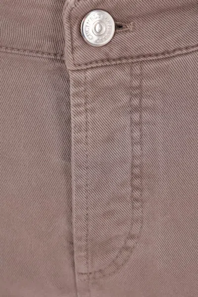 Brunello Cucinelli Men Taupe Garment-dyed Denim Traditional Fit Jeans In Pink
