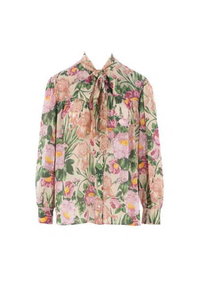 Chloé Turtleneck Jersey Wool Sweater With Floral Print Women