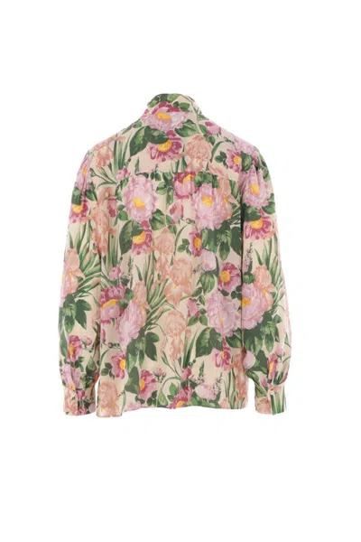 Chloé Turtleneck Jersey Wool Sweater With Floral Print Women