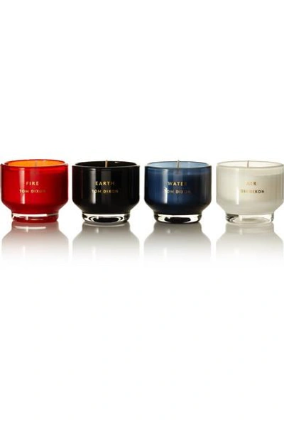 Shop Tom Dixon Elements Set Of Four Scented Candles, 120g In Colorless