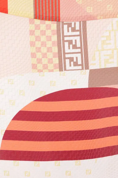 Fendi Abstract-print Mini Dress In Neutral